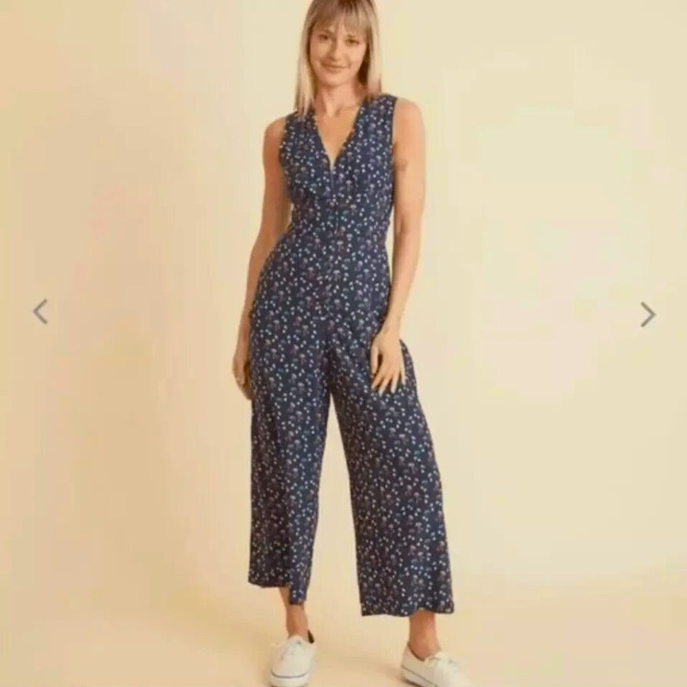 Marine Layer Holly Jumpsuit Navy Cherry Print (XL)